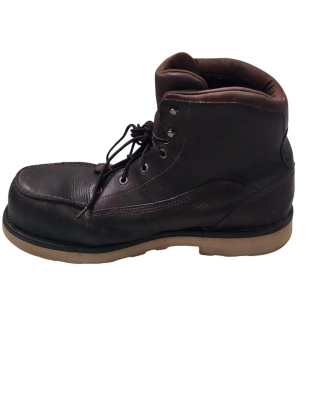 Red Wing Shoes Brown Leather Work Boots with Tan Sole